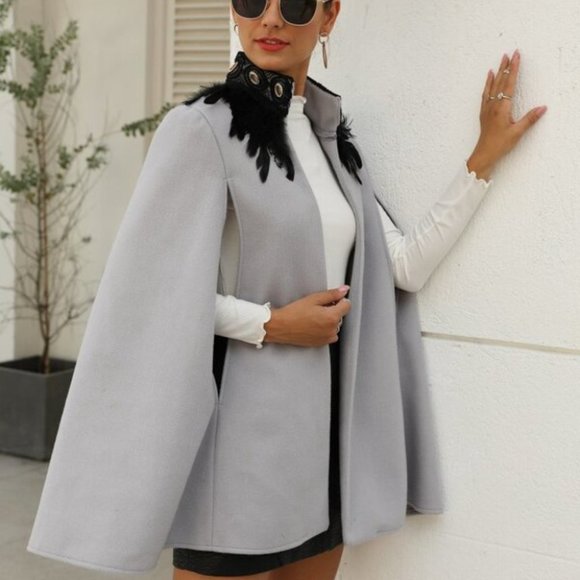 GLAM Feather Detailed Cape - Picture 6 of 12